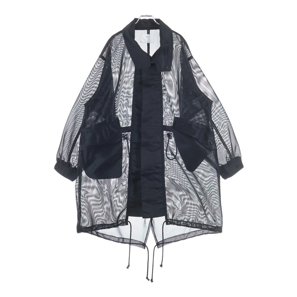 TOGA VIRILIS(トーガ ビリリース) 25SS Nylon twill coat ナイロン ツイル メッシュコート ブラック TV251-FA315