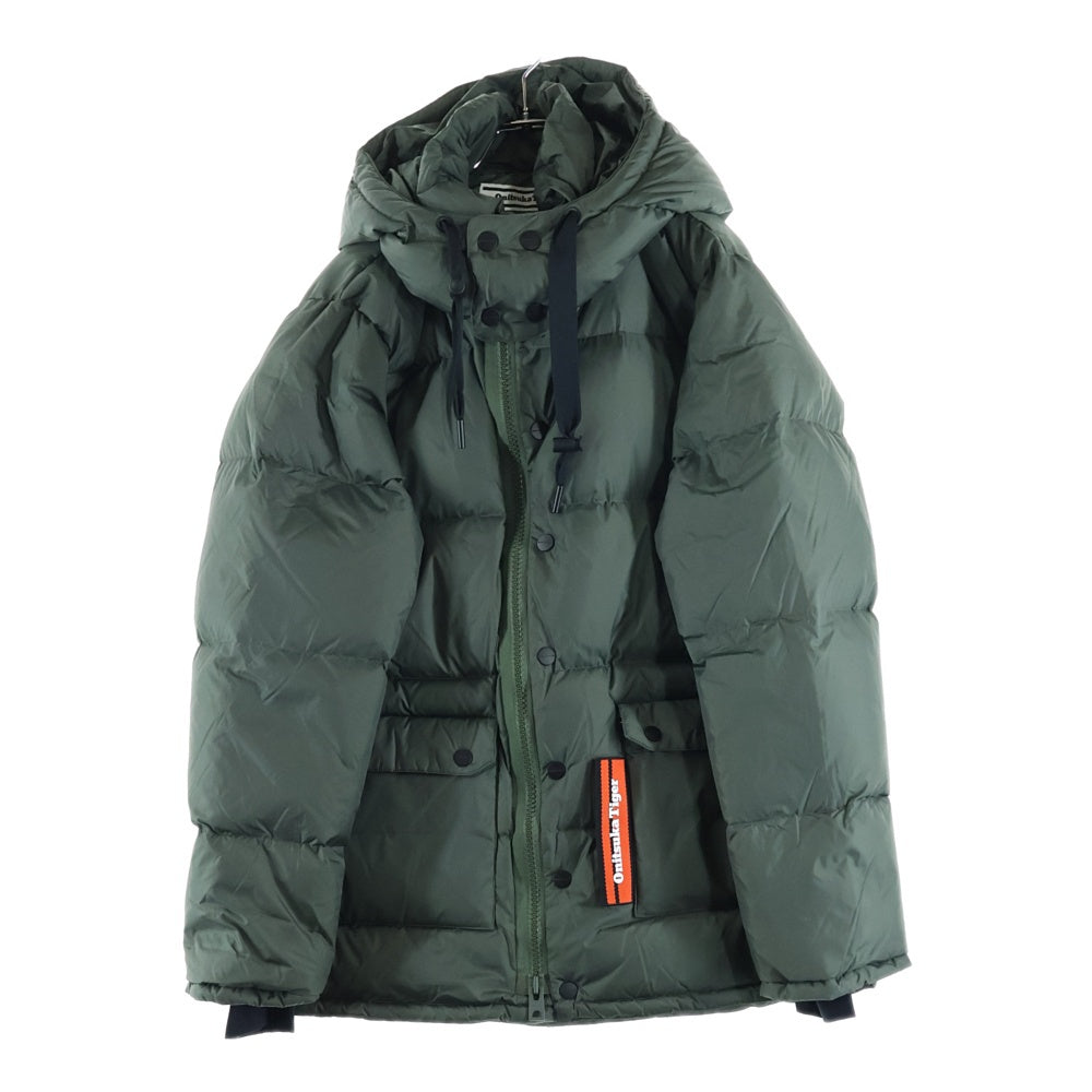 Onitsuka Tiger(オニツカタイガー) DOWN JACKET ジップアップ フーデッド ダウンジャケット カーキ 2183B582