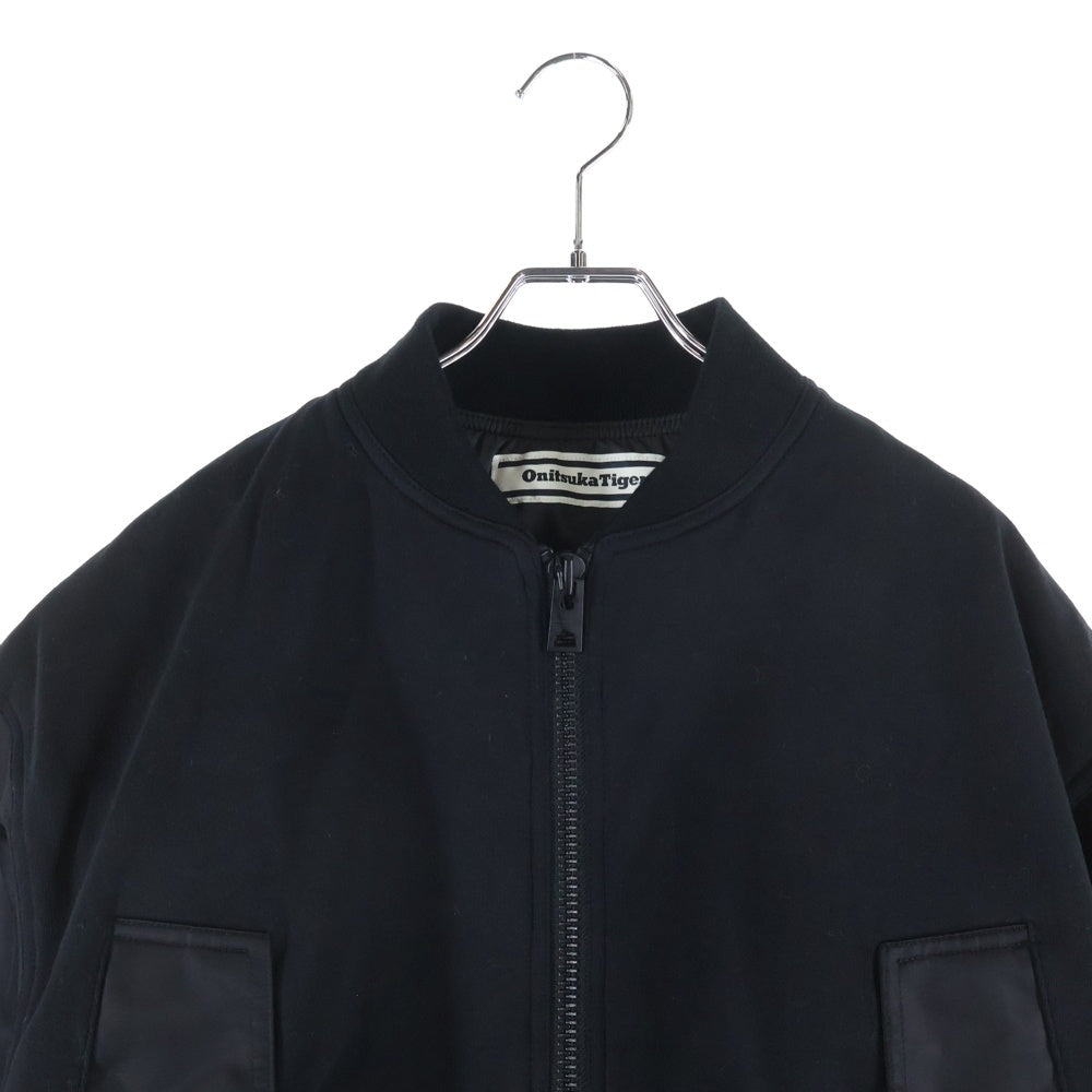 Onitsuka Tiger(オニツカタイガー) BOMBER JACKET ナイロン切替 ジップアップ ボンバージャケット ブラック 2183B583