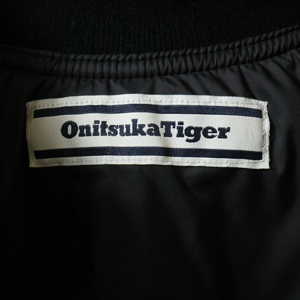 Onitsuka Tiger(オニツカタイガー) BOMBER JACKET ナイロン切替 ジップアップ ボンバージャケット ブラック 2183B583