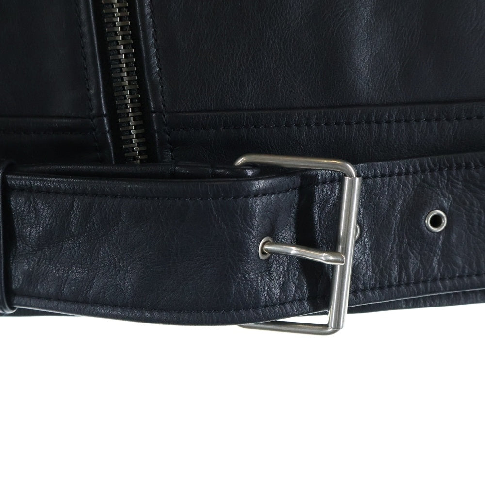 GUCCI(グッチ) ミケーレ期 DIY フローラルペイント デザイン カウレザー ダブル レザー ジャケット ブラック 458122 XN622