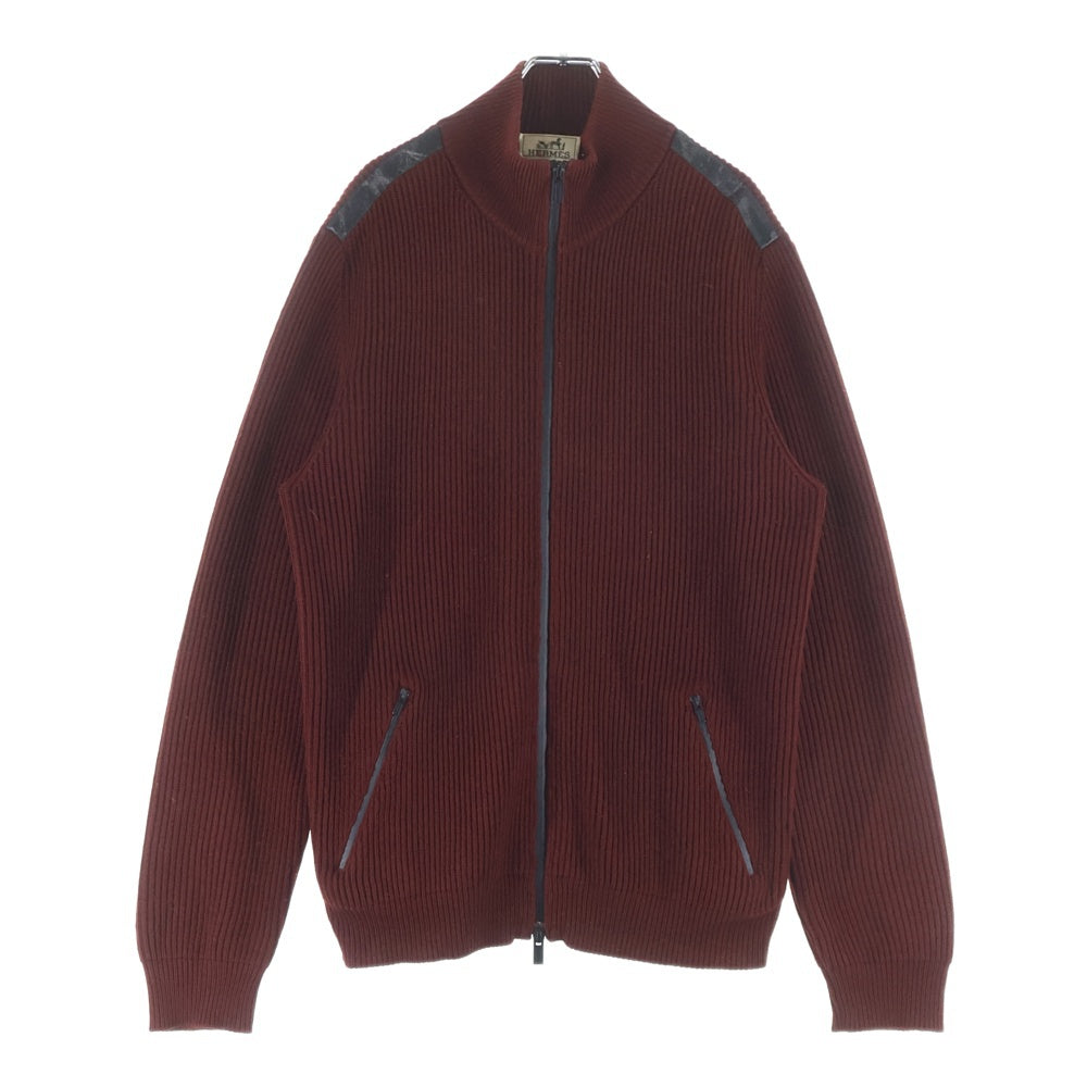 HERMES(エルメス) Drivers Knit ドライバーズニット ジップアップハイネックニットセーター バーガンディ