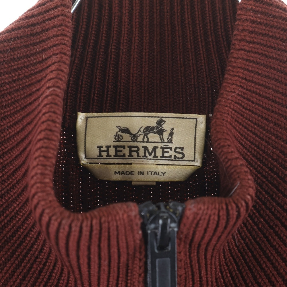 HERMES(エルメス) Drivers Knit ドライバーズニット ジップアップハイネックニットセーター バーガンディ