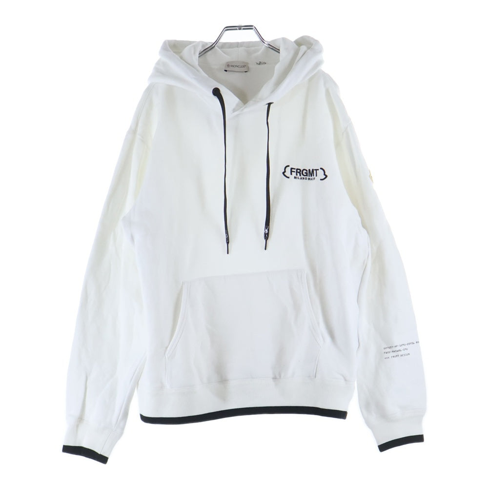 MONCLER GENIUS(モンクレール ジーニアス) 22SS ×FRGMT Hoodie フラグメント ロゴ刺繍 プルオーバースウェットパーカー ホワイト H209U8G00002