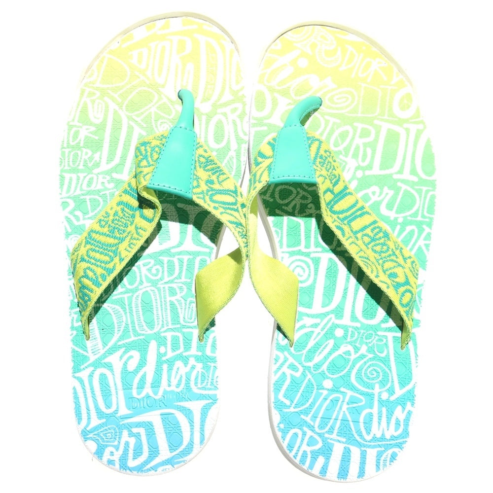 DIOR(ディオール) ×Shawn Stussy Slide Sandal ショーンステューシー スライドサンダル ロゴ総柄ビーチサンダル 20ALS マルチ