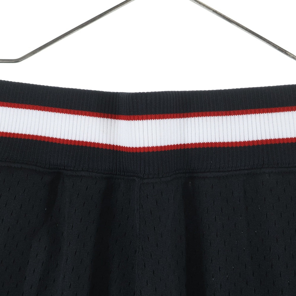 SUPREME(シュプリーム) 21SS Mitchell & Ness Basketball Short ミッチェル&ネスバスケットボールショート ロゴパッチメッシュハーフパンツ ブラック
