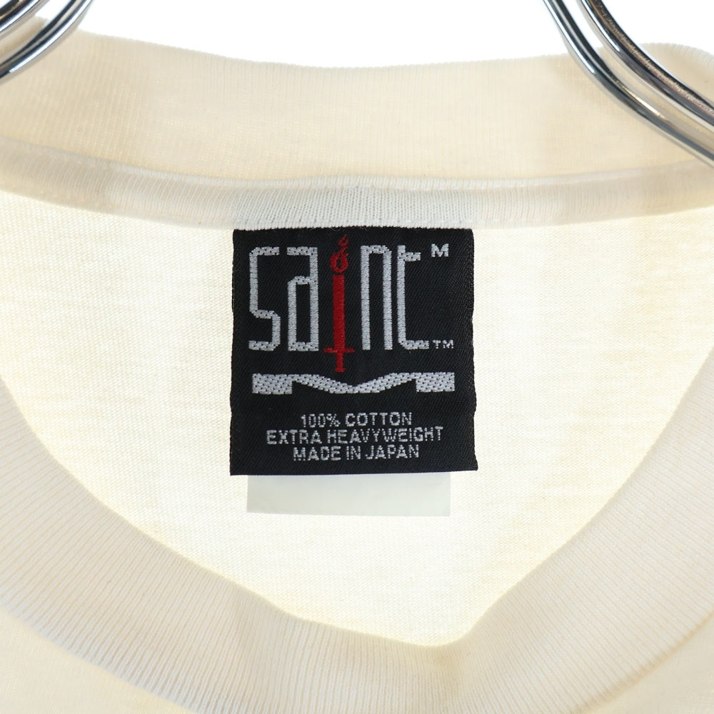 SAINT MICHAEL(セントマイケル) 24SS SS Tee Money SM-YS8-0000-010 ヴィンテージ加工 マネー プリント クルーネック半袖Tシャツカットソー ホワイト