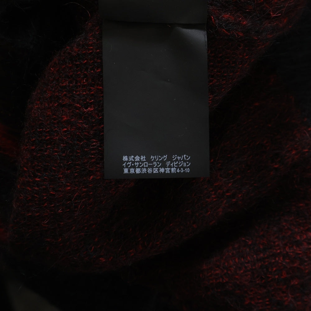 SAINT LAURENT PARIS(サンローランパリ) 17AW Mohair Knit Flame Cardigan モヘアニットフレームカーディガン 総柄モヘアニットカーディガン 480078 YA2IJ レッド