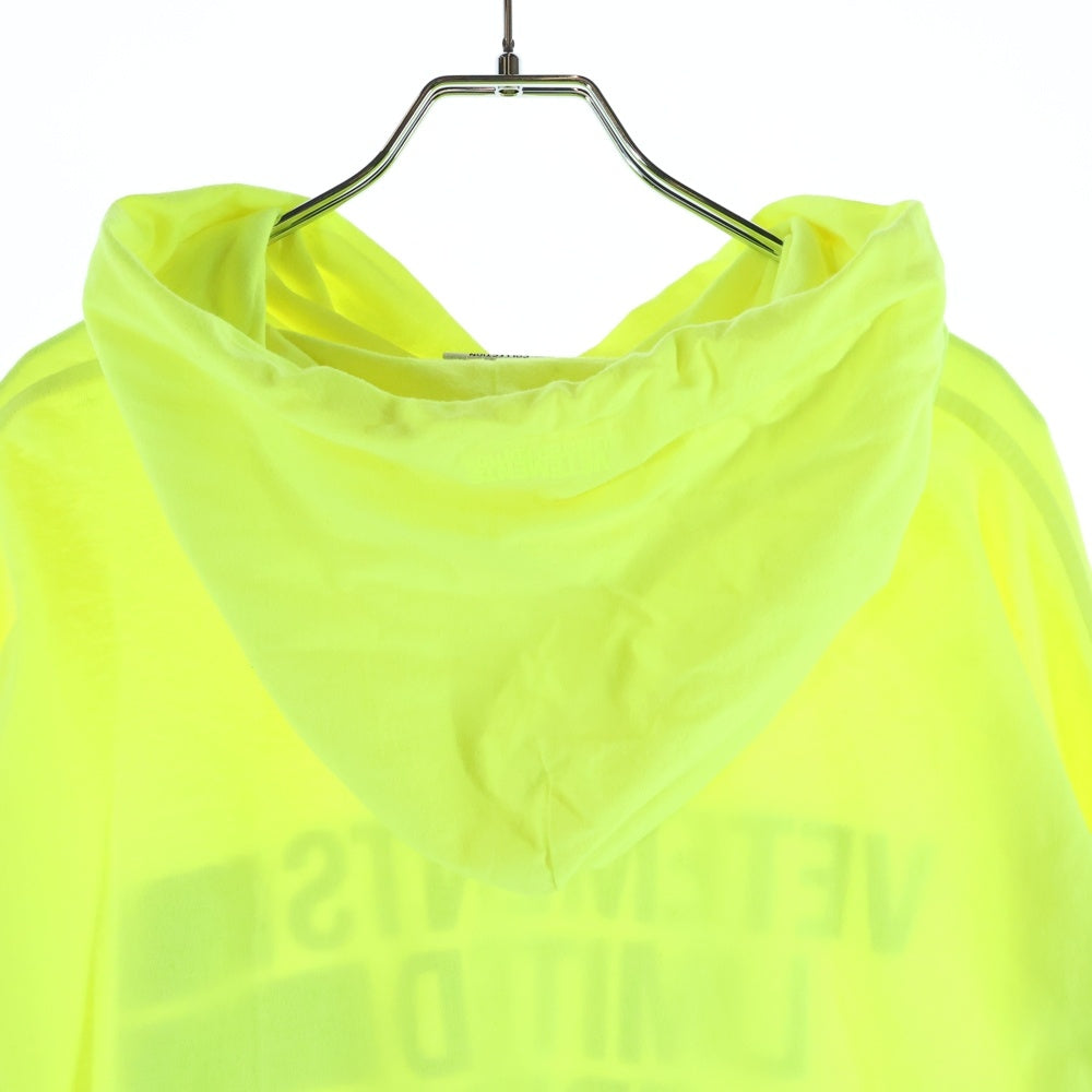 VETEMENTS(ヴェトモン) Limited Edition Parka リミテッドエディションパーカー ロゴプリントフーデット長袖Tシャツ UE51TR830Y イエロー