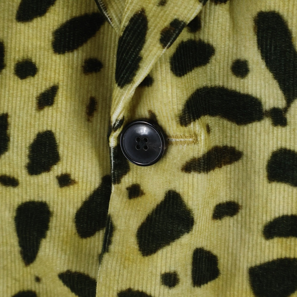 DRIES VAN NOTEN(ドリスヴァンノッテン) 20AW Leopard Tailored Jacket レオパードテーラードジャケット 3B総柄シングルベントテーラードジャケット イエロー/ブラック