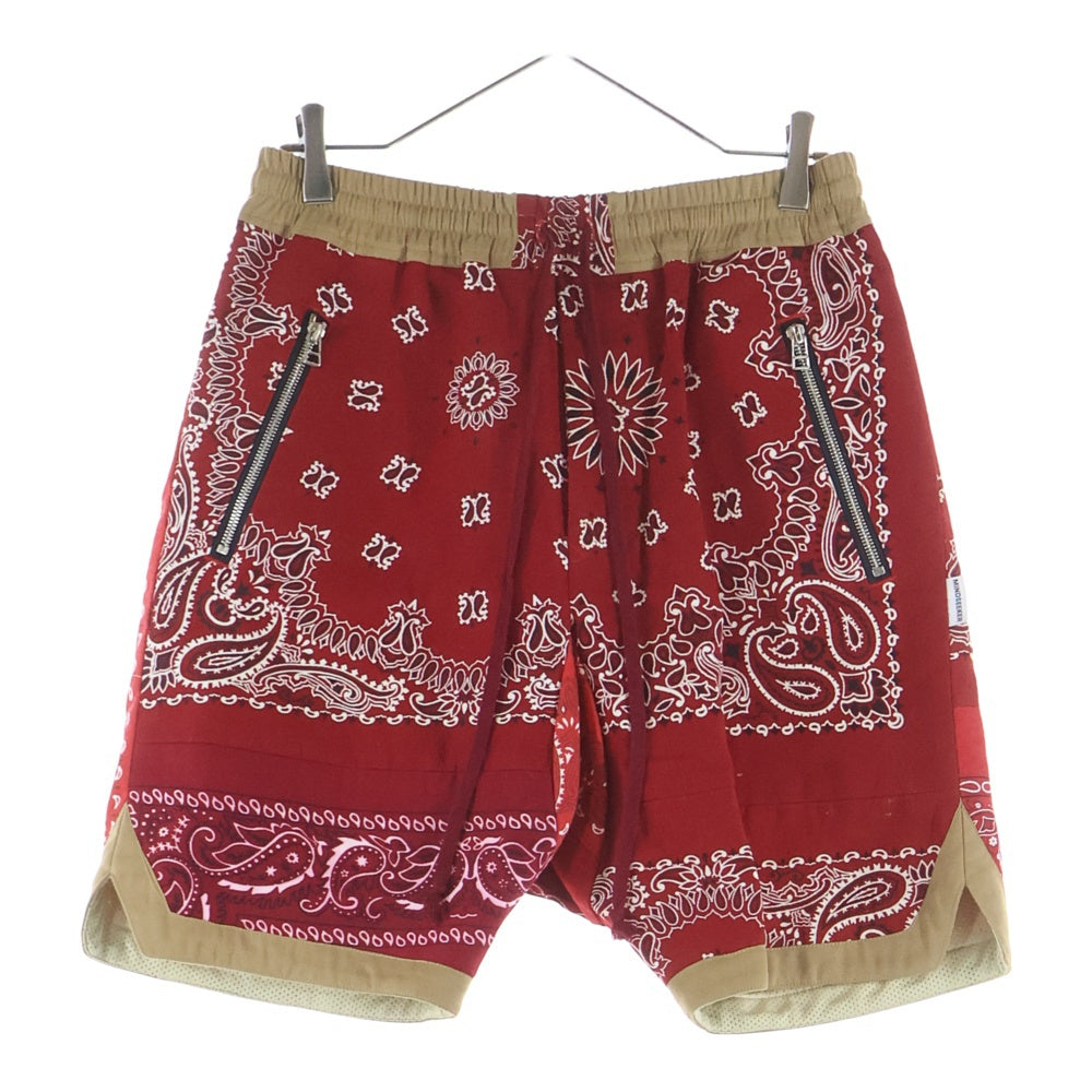 MINDSEEKER(マインドシーカー) Limited Edition Bandana Shorts リミテッドエディションバンダナショーツ ドローストリングペイズリー柄ハーフパンツ レッド