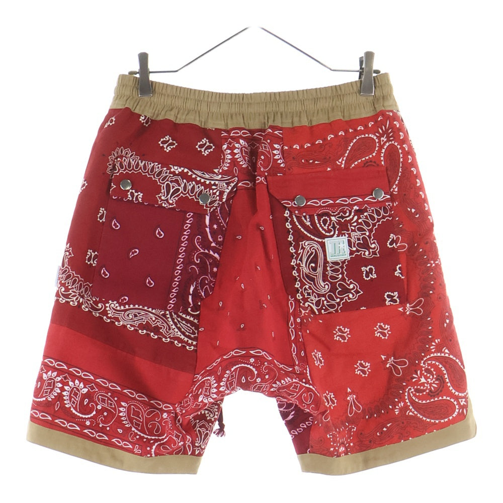 MINDSEEKER(マインドシーカー) Limited Edition Bandana Shorts リミテッドエディションバンダナショーツ ドローストリングペイズリー柄ハーフパンツ レッド