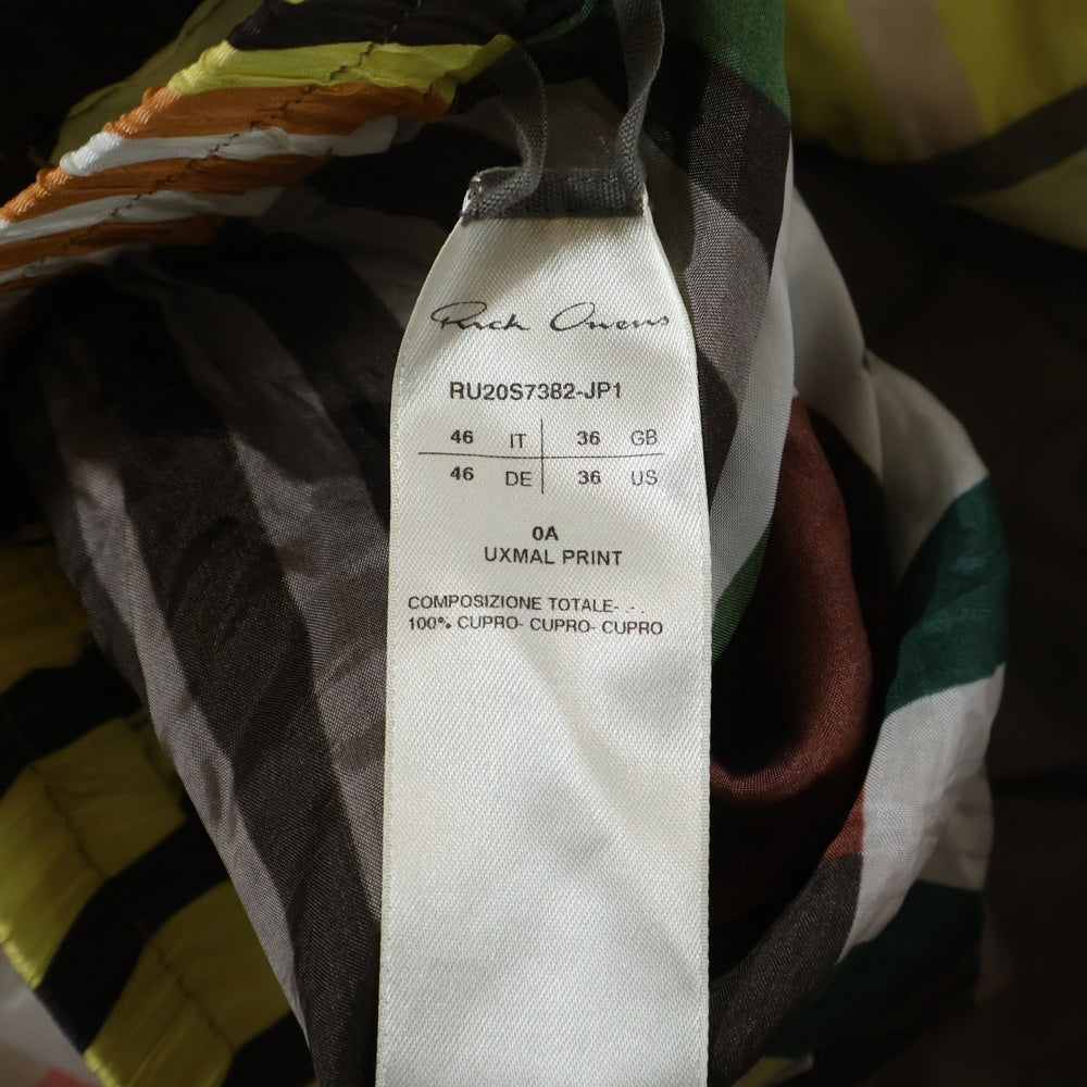 Rick Owens(リックオウエンス) 20SS Tecuatl Dolphin Boxer Shorts テクアトル期 ドルフィンボクサーパンツ ドローストリングサイドスリットハーフパンツ RU20S7382-JP1 マルチ