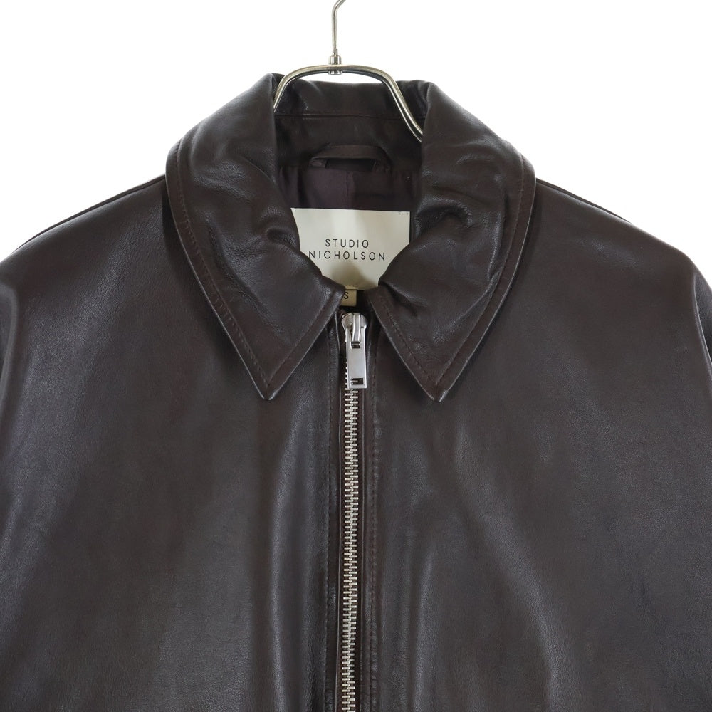 STUDIO NICHOLSON(スタジオニコルソン) 26SS Piston Leather Jacket ピストンレザージャケット ジップアップシープレザージャケット 51-10-452001 ブラウン