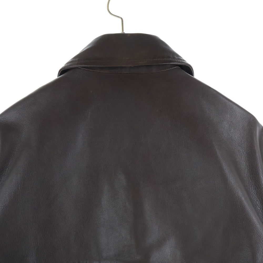 STUDIO NICHOLSON(スタジオニコルソン) 26SS Piston Leather Jacket ピストンレザージャケット ジップアップシープレザージャケット 51-10-452001 ブラウン