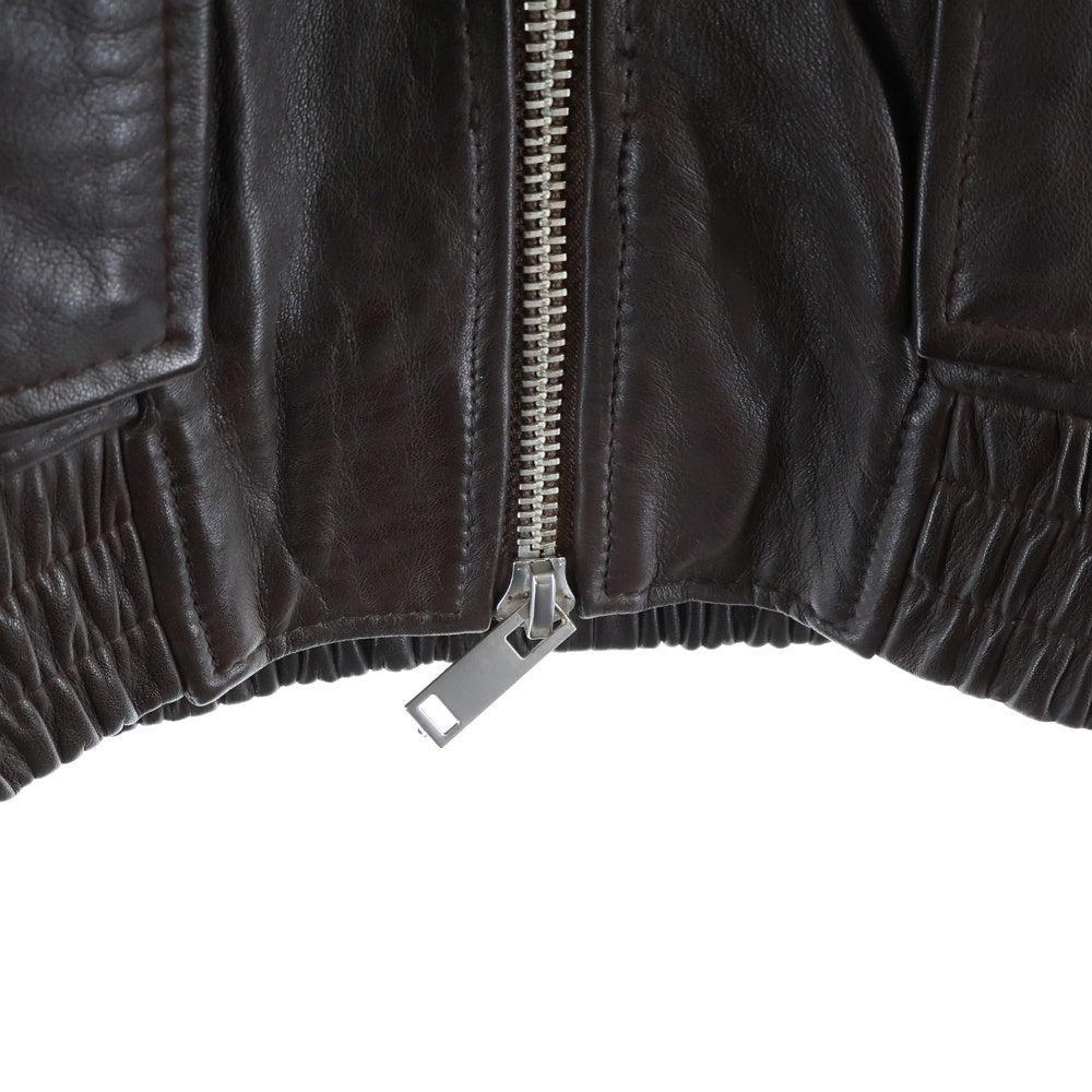 STUDIO NICHOLSON(スタジオニコルソン) 26SS Piston Leather Jacket ピストンレザージャケット ジップアップシープレザージャケット 51-10-452001 ブラウン