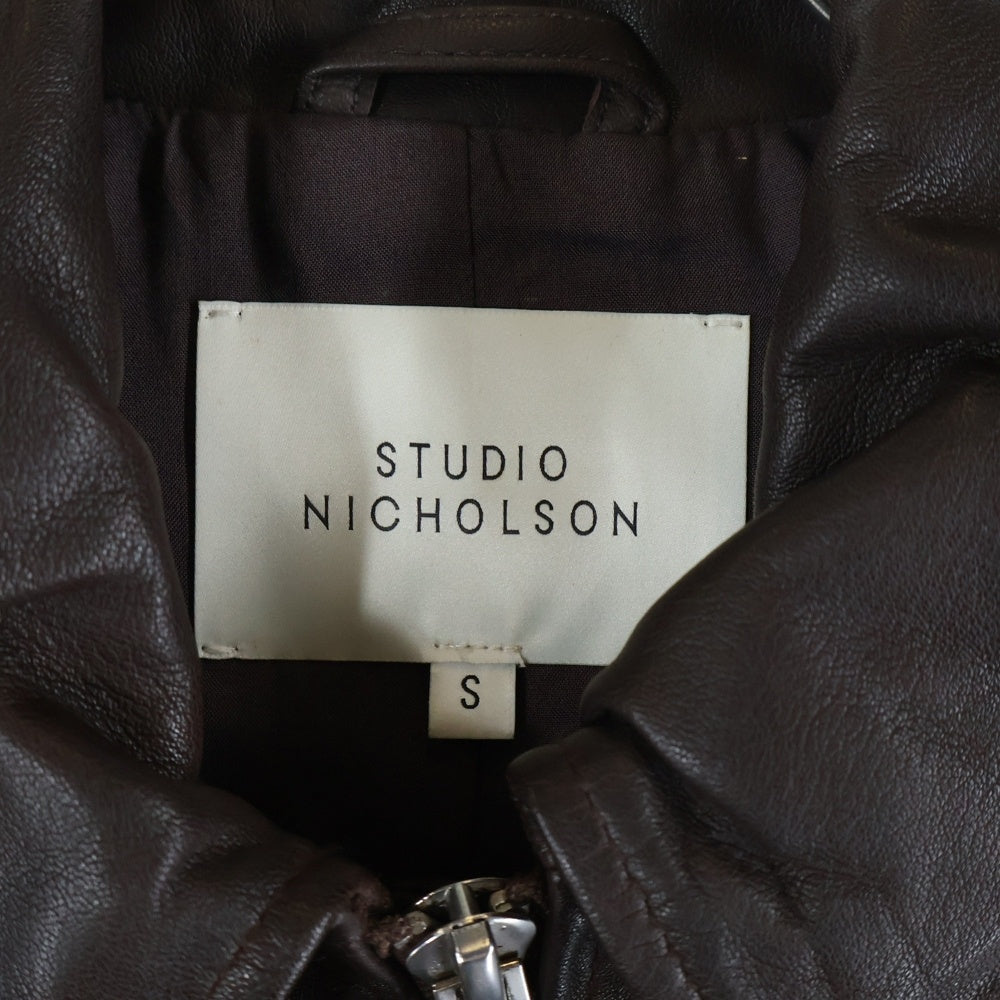 STUDIO NICHOLSON(スタジオニコルソン) 26SS Piston Leather Jacket ピストンレザージャケット ジップアップシープレザージャケット 51-10-452001 ブラウン