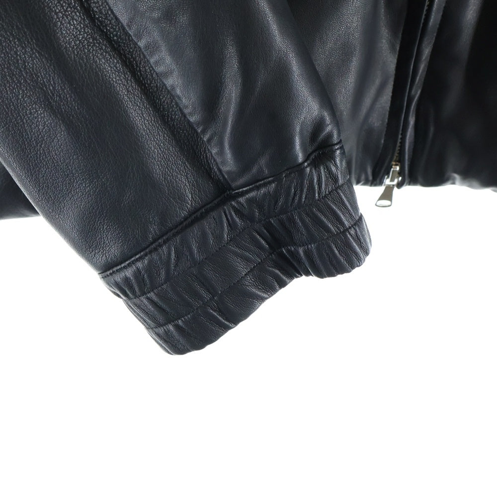 marka(マーカ) 25AW Puffed Leather Parka - Sheep Leather パフドレザーパーカー シープレザー レザージップアップフーディー M25D08BL01C ブラック