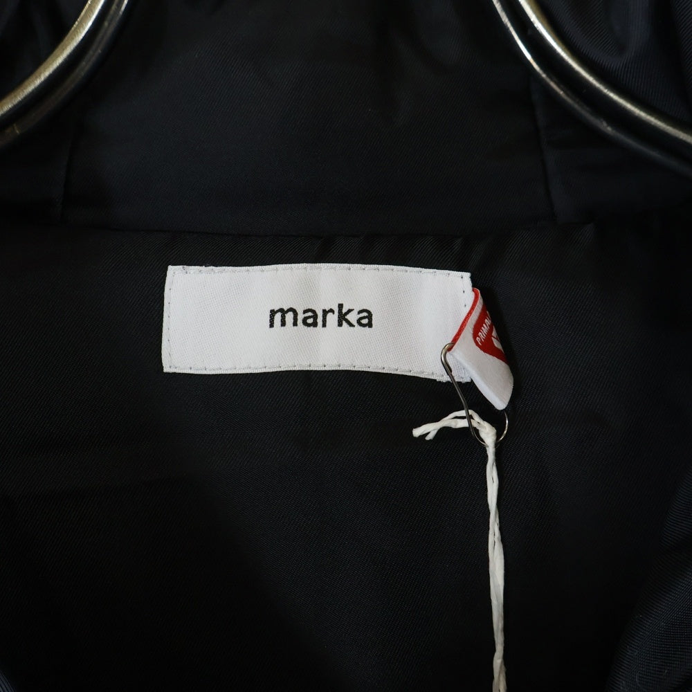 marka(マーカ) 25AW Puffed Leather Parka - Sheep Leather パフドレザーパーカー シープレザー レザージップアップフーディー M25D08BL01C ブラック