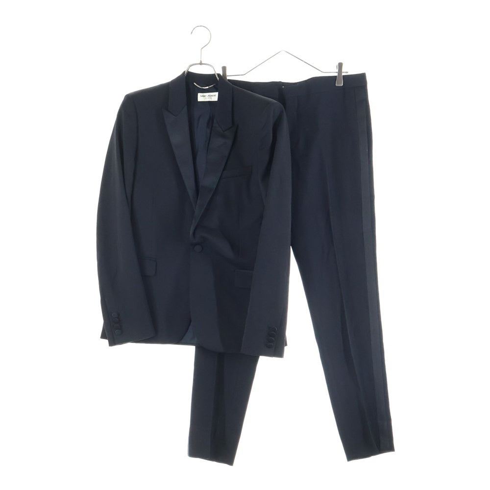 SAINT LAURENT PARIS(サンローランパリ) 切り替えデザイン セットアップ テーラードジャケット スラックス トラウザーズパンツ ブラック