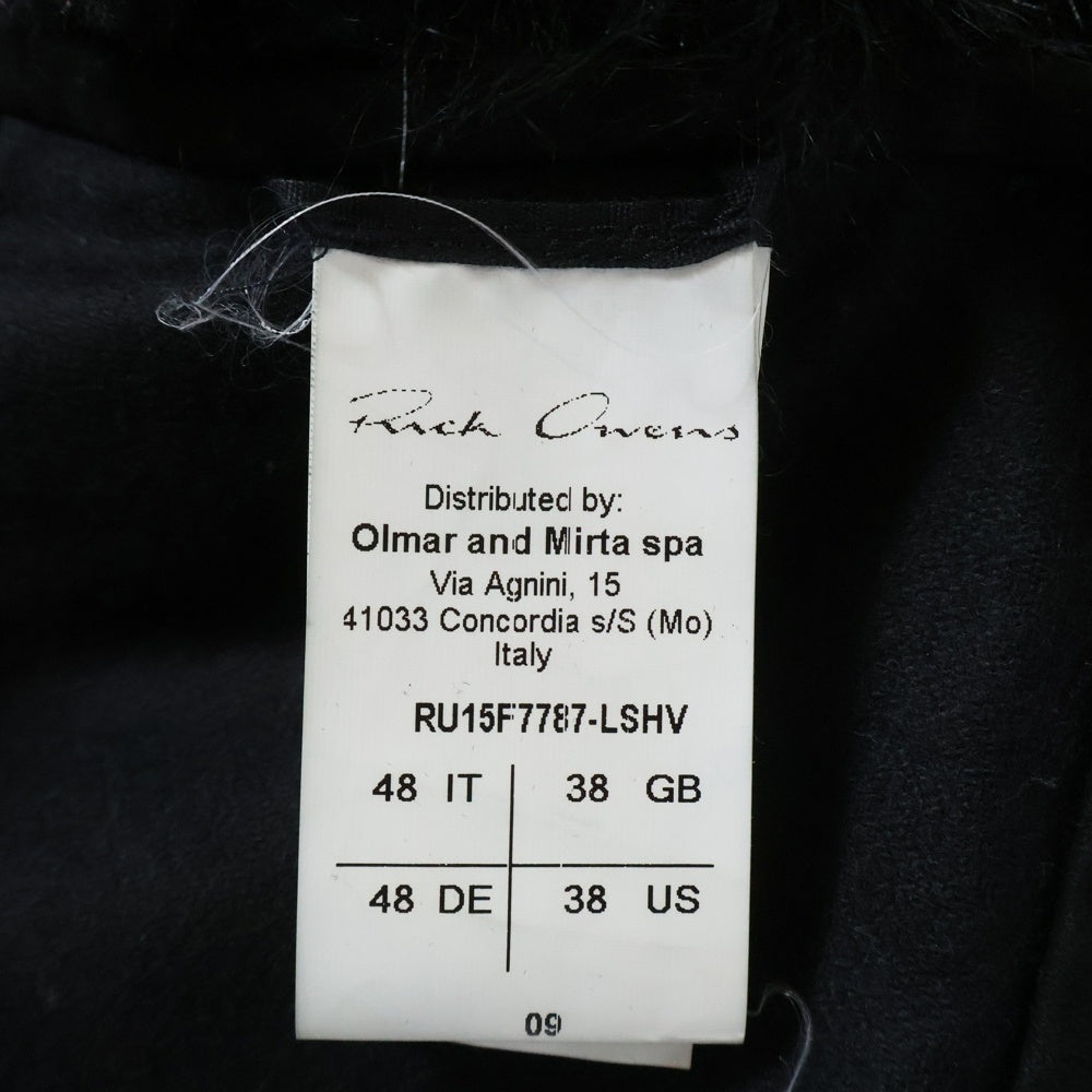 Rick Owens(リックオウエンス) 15AW ラムレザー ムートンシェアリング ファージャケット アウター RU15F7787-LSHV ブラック