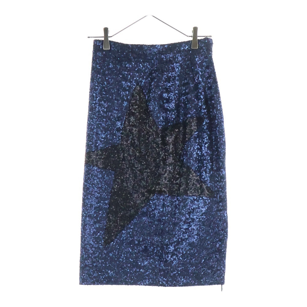 MSGM(エムエスジーエム) スパンコールデザイン ミディアム丈 タイトスカート 1941MDDD06 ネイビー レディース