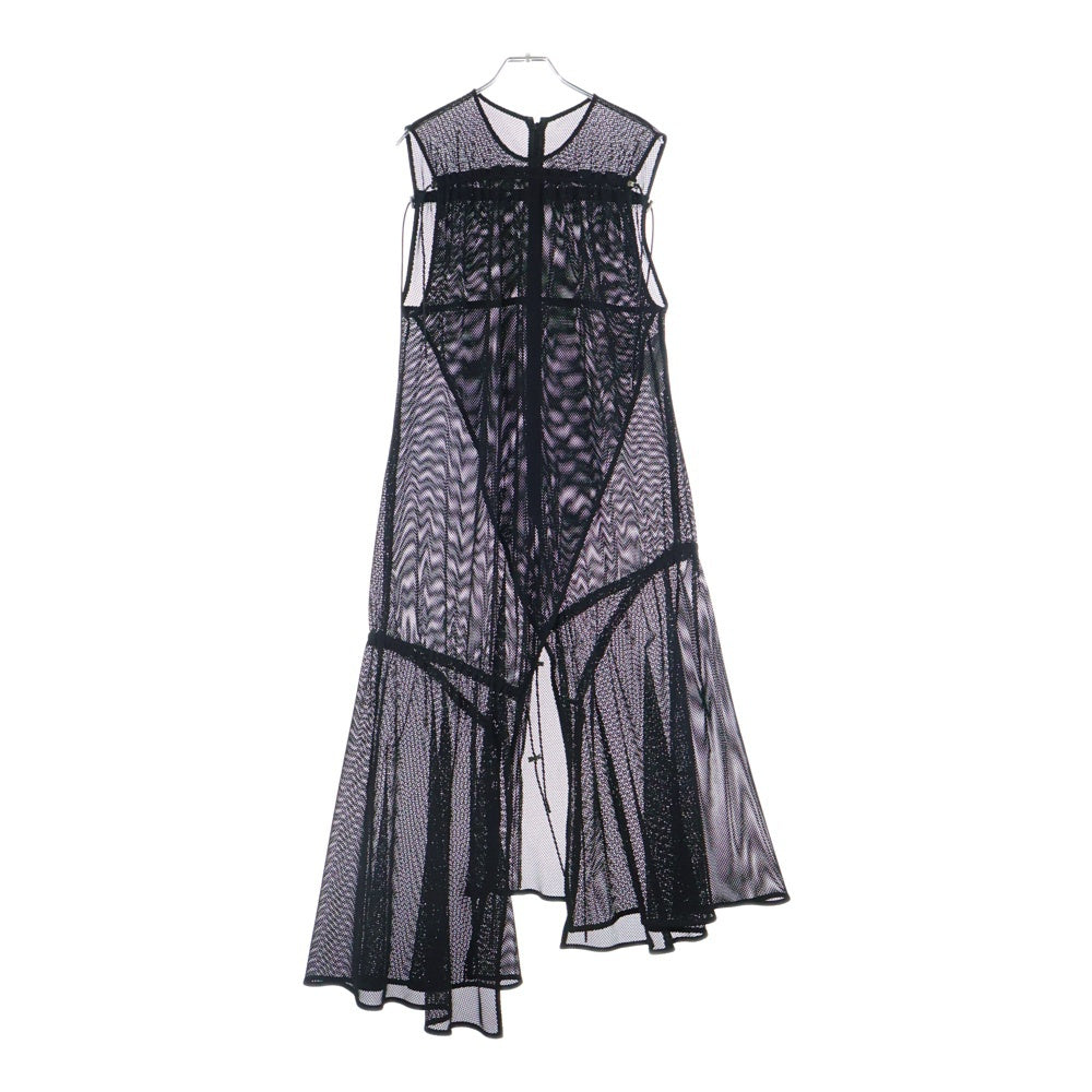 UN3D.(アンスリード) メッシュデザイン ノースリーブ ワンピース ドレス 522130400201 ブラック レディース