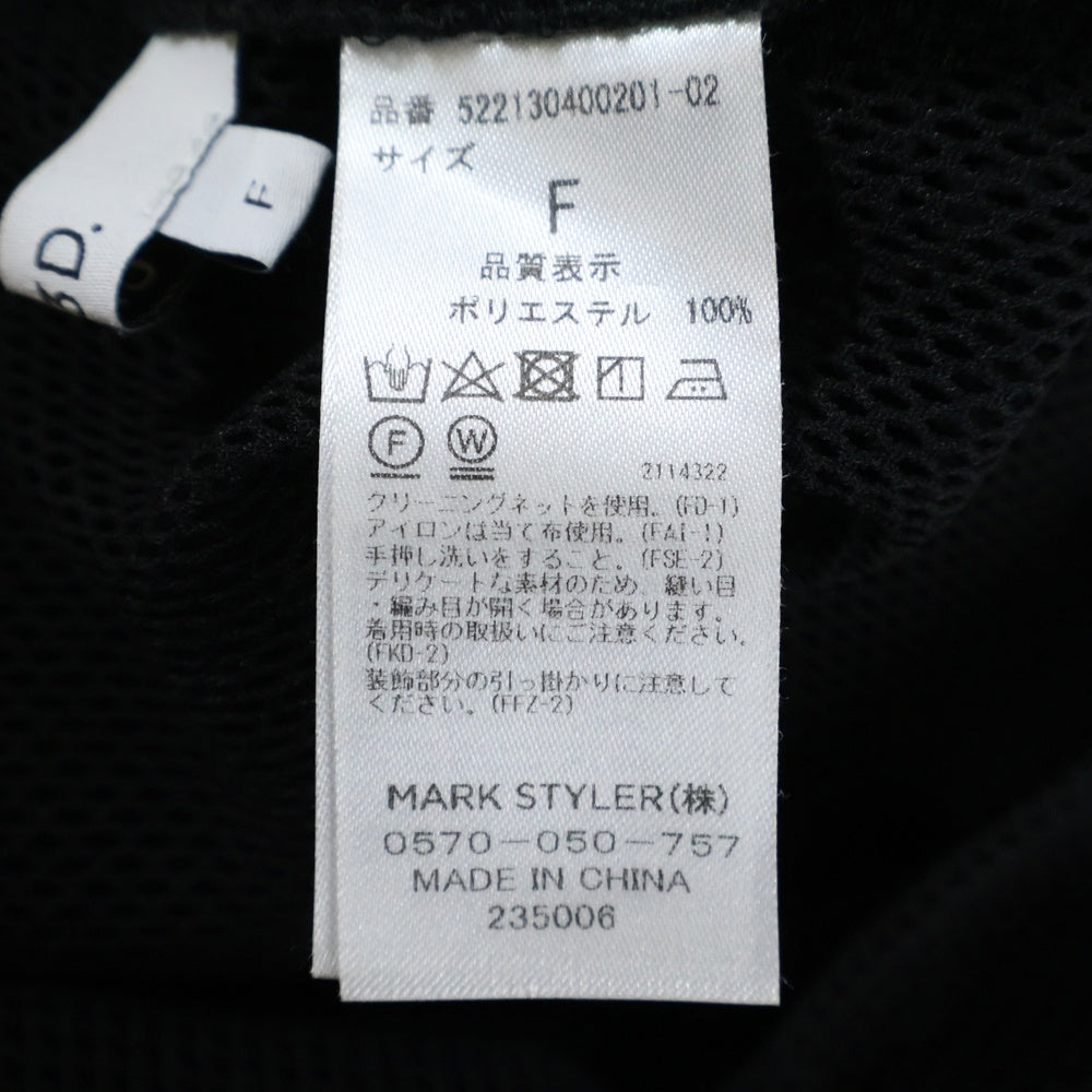 UN3D.(アンスリード) メッシュデザイン ノースリーブ ワンピース ドレス 522130400201 ブラック レディース