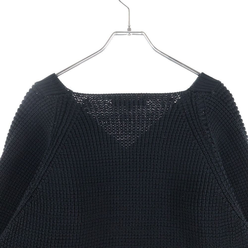 UN3D.(アンスリード) クロスデザイン ショートニット クロップド セーター 522222601501 ブラック レディース