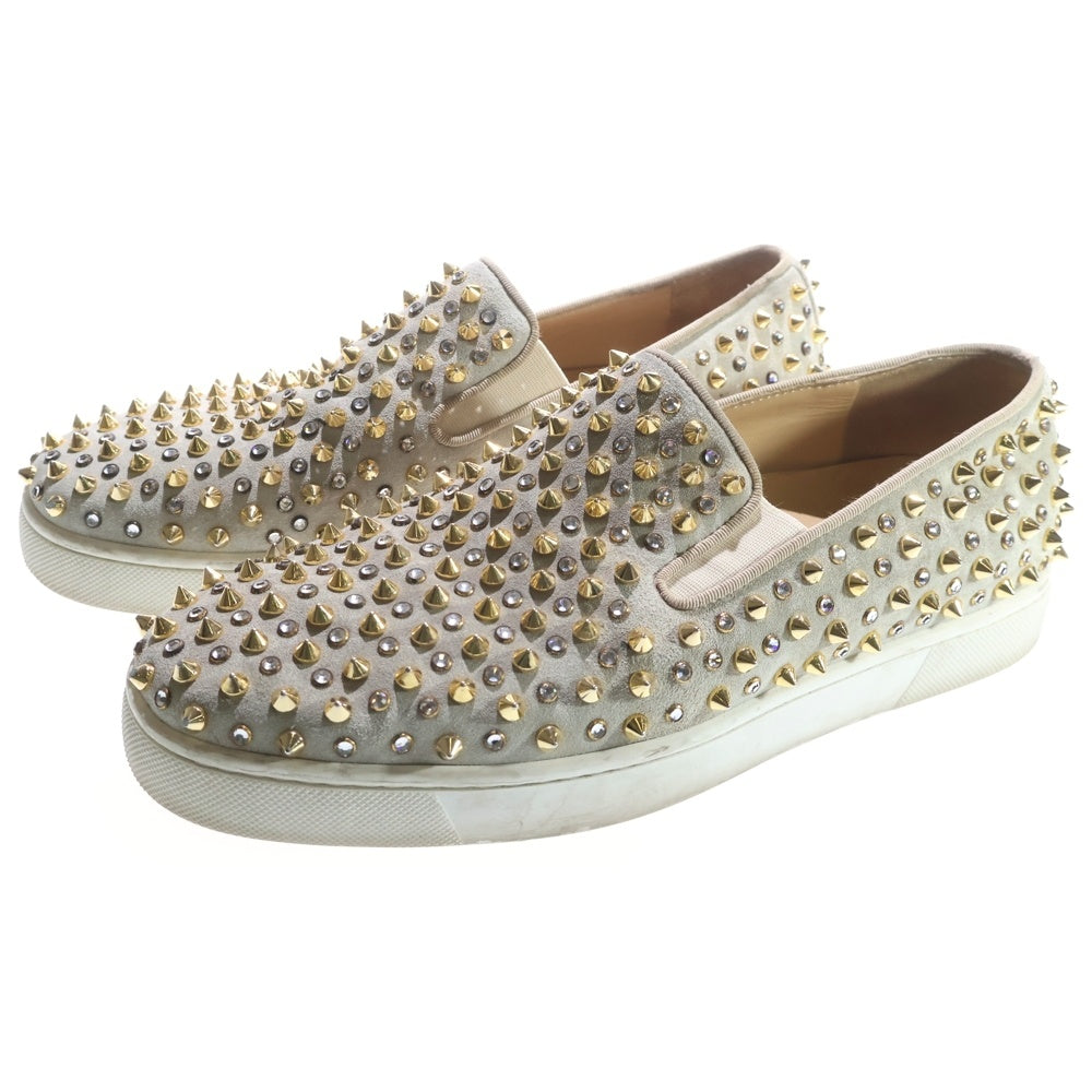 CHRISTIAN LOUBOUTIN(クリスチャンルブタン) ローラーボート スタッズデザイン シューズ ベージュ/ゴールド