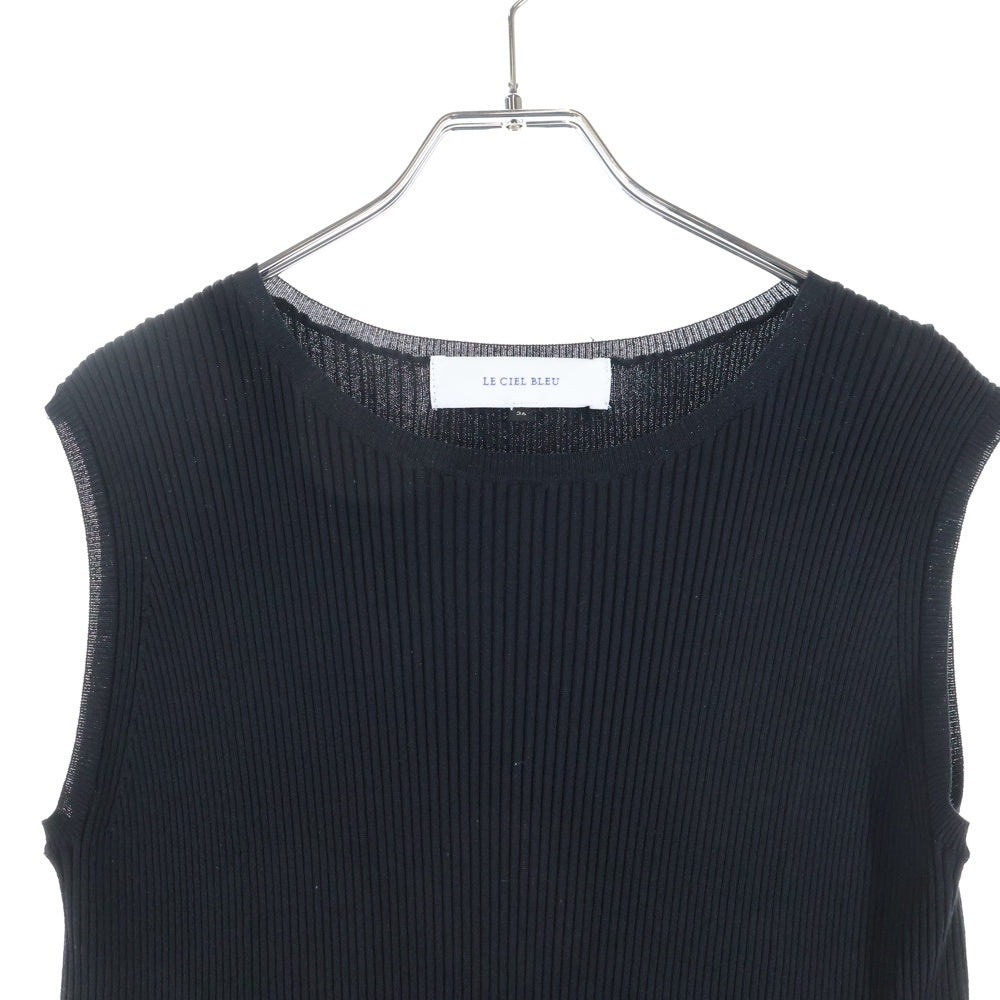 LE CIEL BLEU(ルシェルブルー) レーヨン ノースリーブ ロングワンピース ドレス 22A65106 ブラック レディース