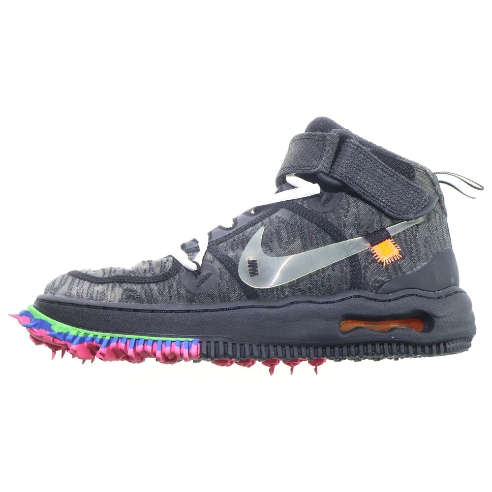NIKE(ナイキ) ×Off-White AIR FORCE 1 MID オフホワイト エアフォース1 ミッドカットスニーカー レディース ブラック US6.5/24.5cm DO6290-001
