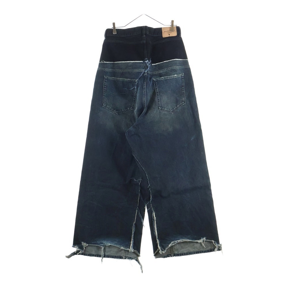 BALENCIAGA(バレンシアガ) 24AW Cut Up Baggy Denim Pants カットアップ ダメージ加工バギーデニムパンツ 805094 TRW93 ブラック/インディゴ