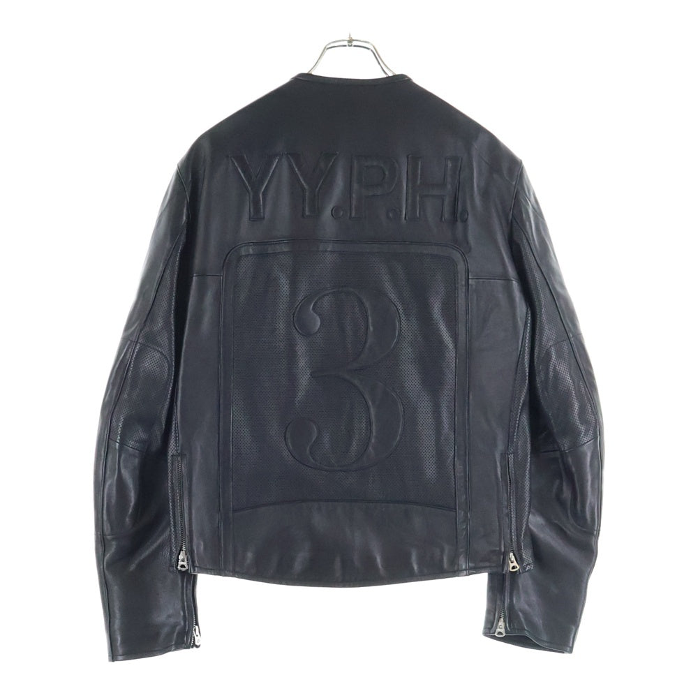 s'yte(サイト) SEMI-VEGETABLE TANNED SHEEP LEATHER COLLARLESS MOTORCYCLE JACKET セミベジタブルタンニンシープレザー カラーレスモーターサイクルジャケット UY-Y01-702