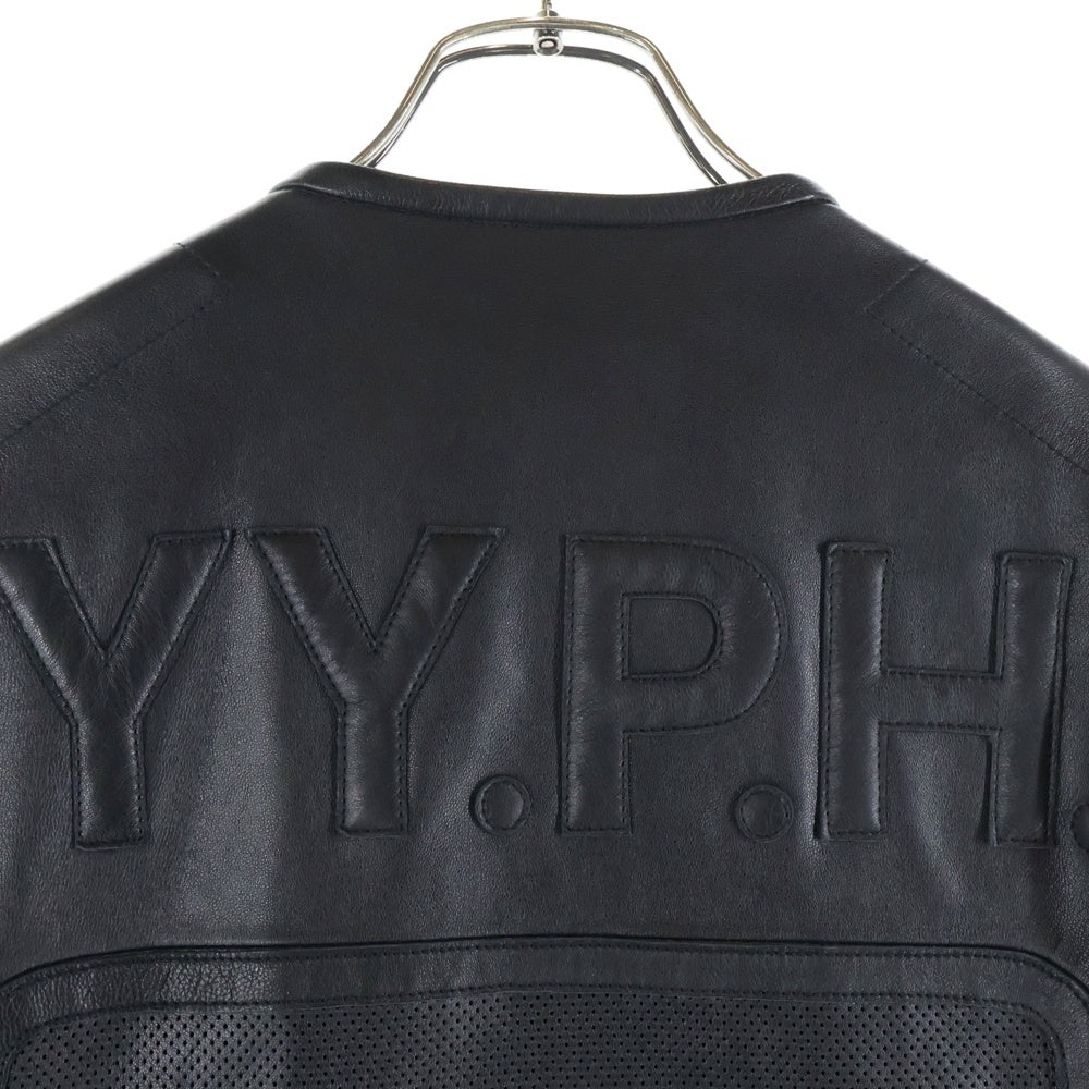 s'yte(サイト) SEMI-VEGETABLE TANNED SHEEP LEATHER COLLARLESS MOTORCYCLE JACKET セミベジタブルタンニンシープレザー カラーレスモーターサイクルジャケット UY-Y01-702