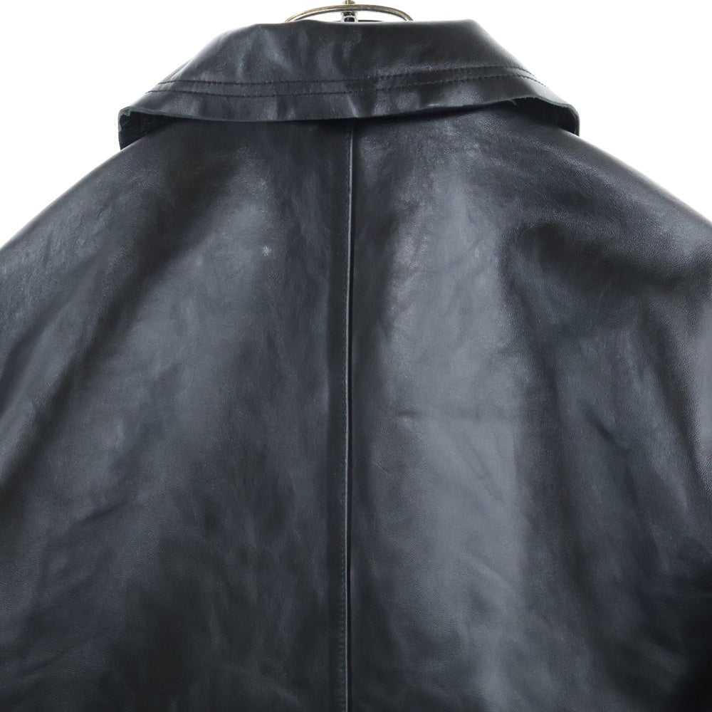 SCHOTT(ショット) NANO UNIVERSE ナノユニバース 別注 ラムスキン ボタン ブルゾン レザージャケット ブラック