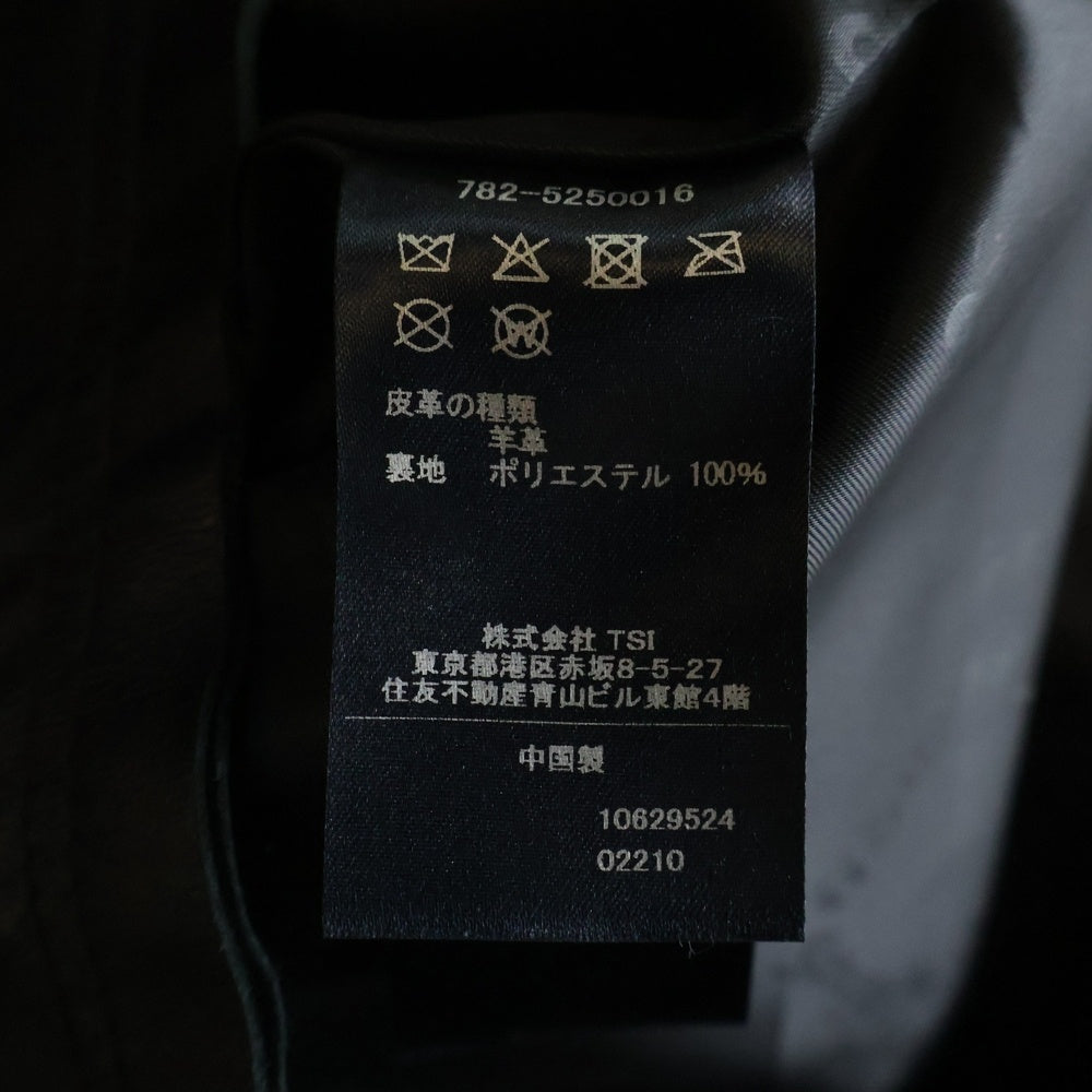 SCHOTT(ショット) NANO UNIVERSE ナノユニバース 別注 ラムスキン ボタン ブルゾン レザージャケット ブラック