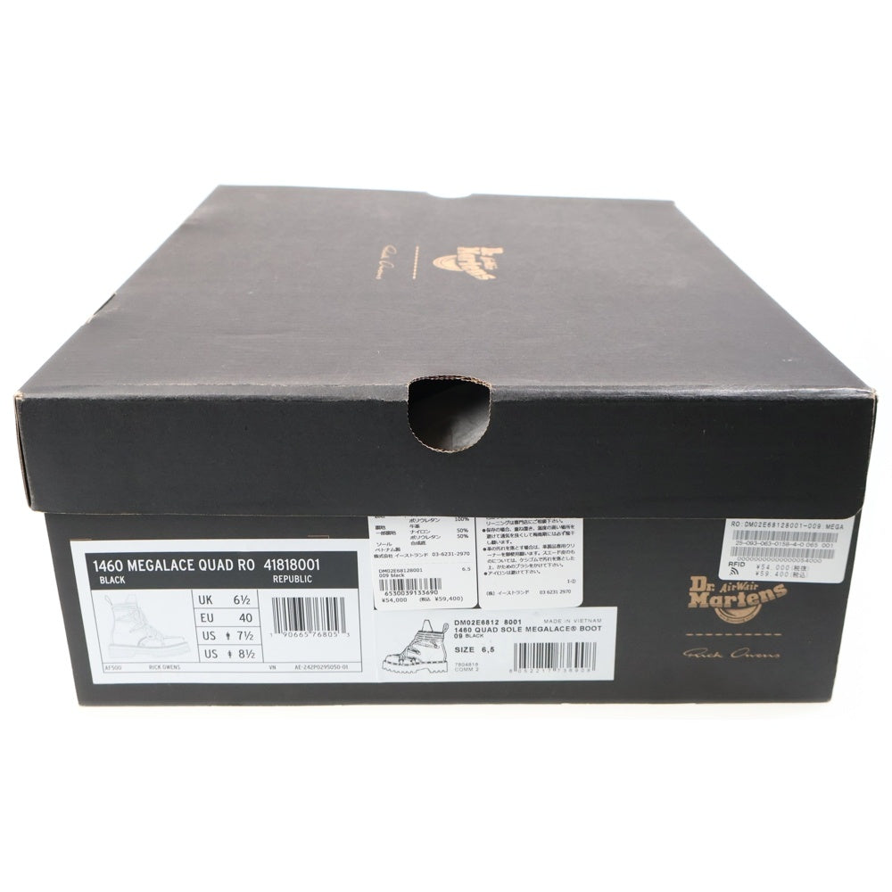 Dr.Martens(ドクターマーチン) 25AW ×Rick Owens 1460 Quad Sole Megalace Boots リックオウエンス クアッドソールメガレースブーツ サイドジップオーバーレーシングブーツ DM02E6812-8001