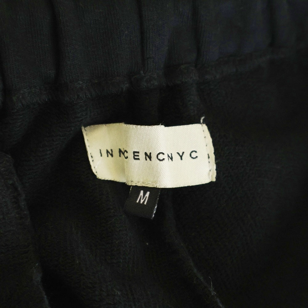 Innocence NYC(イノセンス) Waxed Oil Sweat Pants ワックスドオイルスウェットパンツ ロゴ刺繍コーティング加工スウェットパンツ ブラック