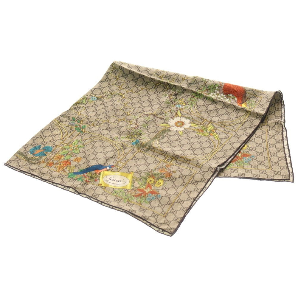GUCCI(グッチ) プリント シルクツイル スカーフ ブラウン 777066 3G001 レディース