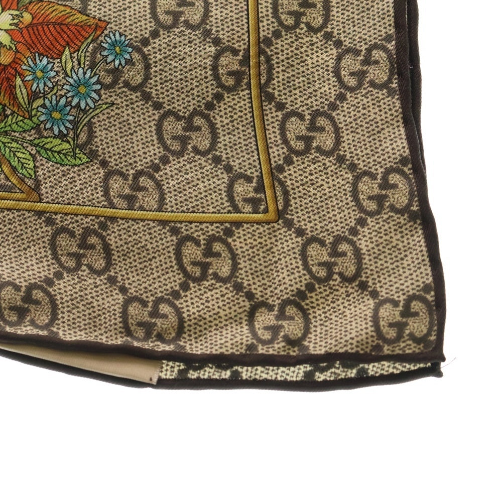 GUCCI(グッチ) プリント シルクツイル スカーフ ブラウン 777066 3G001 レディース