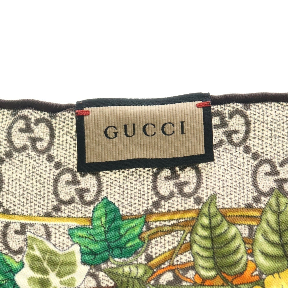 GUCCI(グッチ) プリント シルクツイル スカーフ ブラウン 777066 3G001 レディース
