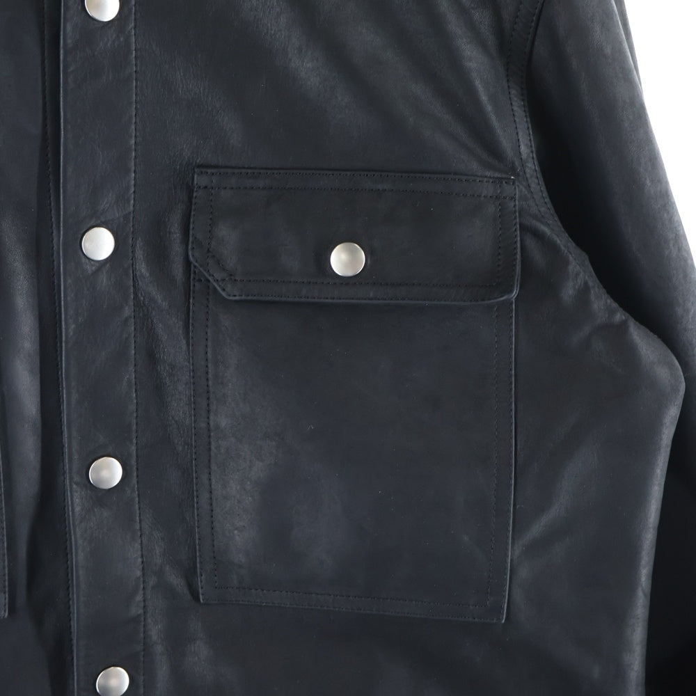 Rick Owens(リックオウエンス) 24AW OUTER SHIRT レザー アウター シャツ ジャケット ブラック RU02D6729-LSA