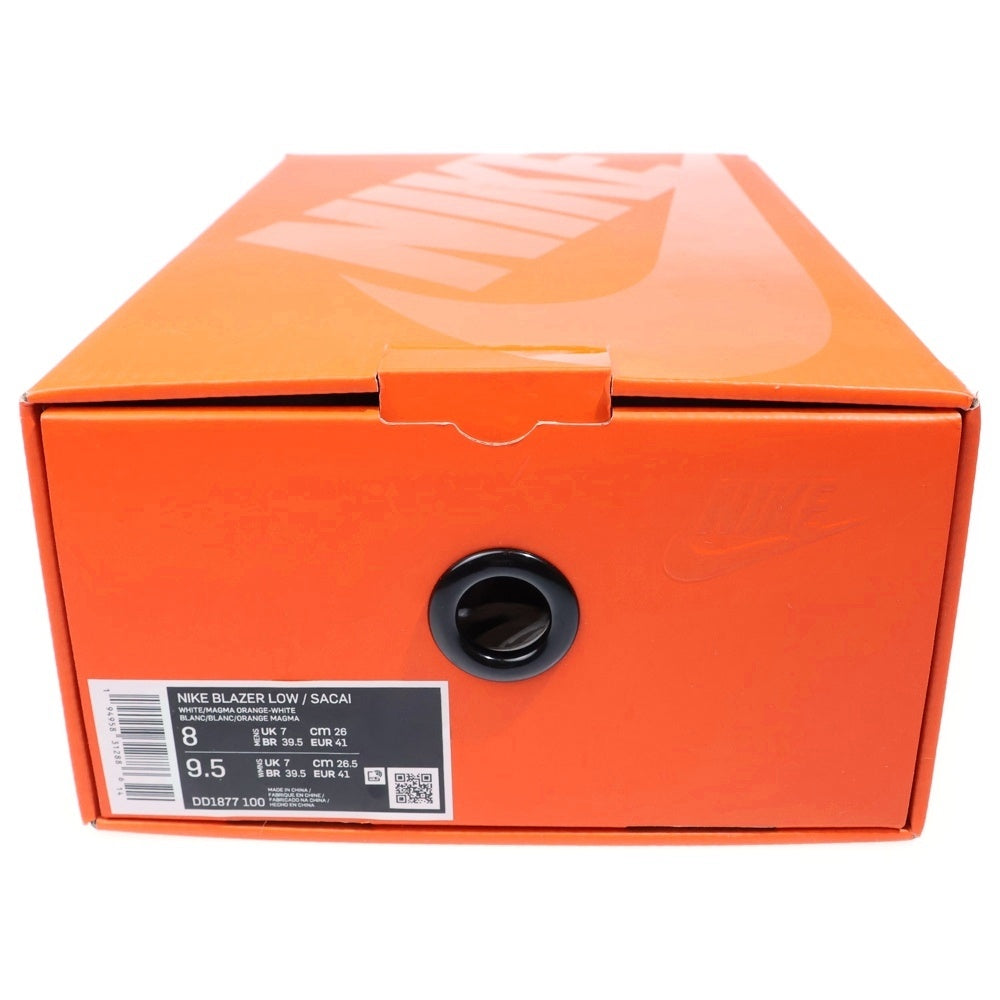 NIKE(ナイキ) ×sacai BLAZER LOW MAGMA ORANGE DD1877-100 サカイ ブレザー ローカットスニーカー US8/26cm ホワイト/オレンジ
