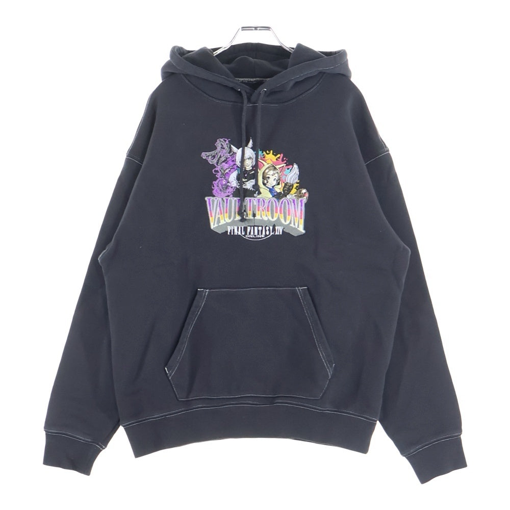 VAULTROOM(ボルトルーム) FF14 KRILE & Y SHTOLA アニメ刺繍 プルオーバー パーカー スウェット ブラック