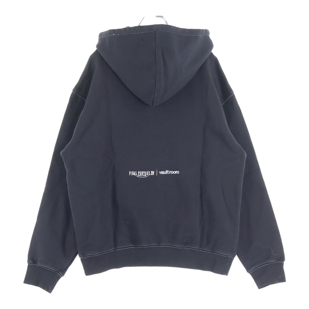 VAULTROOM(ボルトルーム) FF14 KRILE & Y SHTOLA アニメ刺繍 プルオーバー パーカー スウェット ブラック