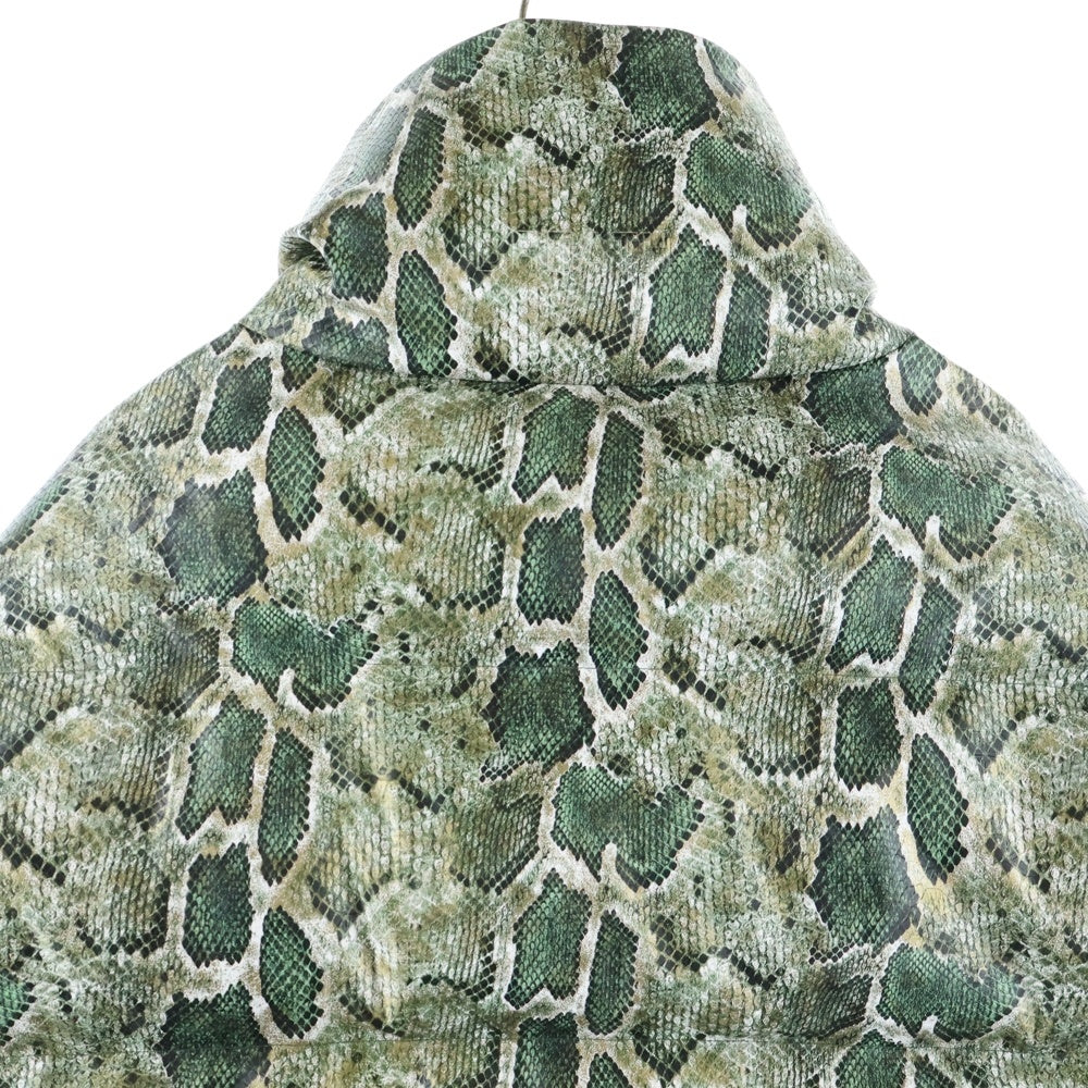 BREATH(ブレス) FAUX LEATHER SNAKE DOWN JACKET フェイクレザー パイソン柄 ダウンジャケット グリーン BR25AW-00025