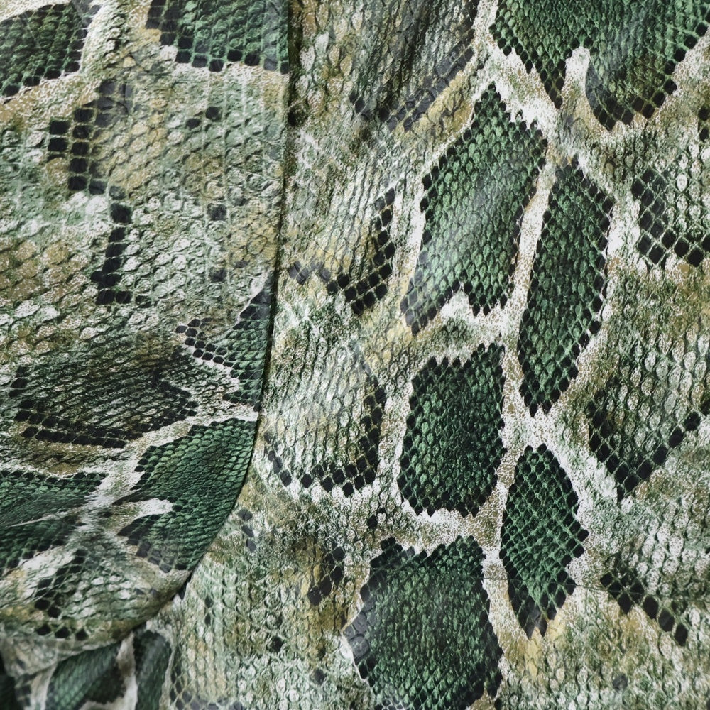 BREATH(ブレス) FAUX LEATHER SNAKE DOWN JACKET フェイクレザー パイソン柄 ダウンジャケット グリーン BR25AW-00025