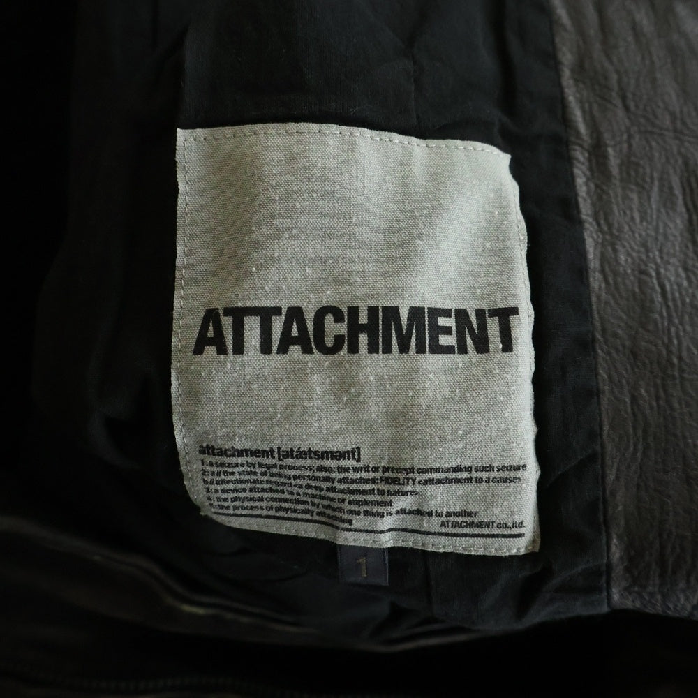 ATTACHMENT(アタッチメント) カウレザー ダブルライダースジャケット ブラック