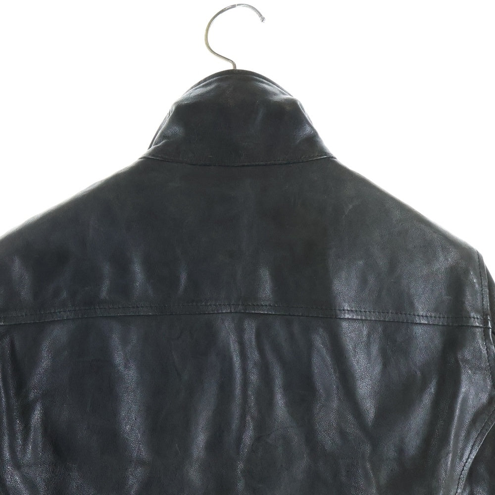 ISAMU KATAYAMA BACKLASH(イサムカタヤマバックラッシュ) ジップアップ キャメルレザー らくだ革 シングルライダースジャケット ブラック